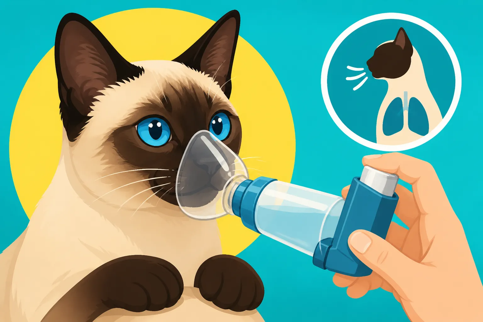 How a Siamese Cat Uses an Inhaler