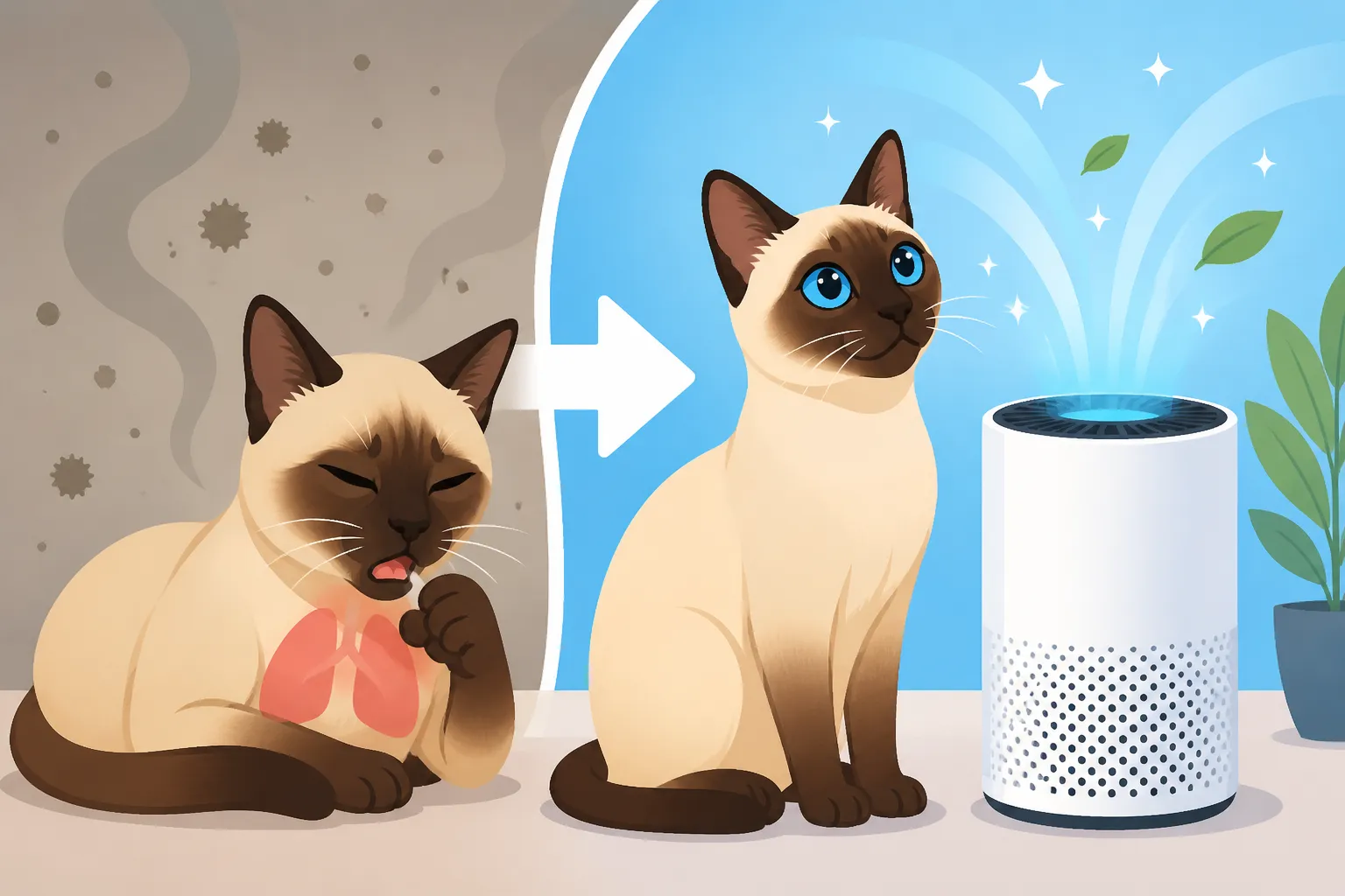Whether an Air Purifier Helps a Siamese Cat's Asthma