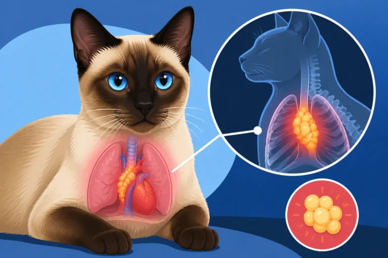 Mediastinal Lymphoma Signs in a Siamese Cat