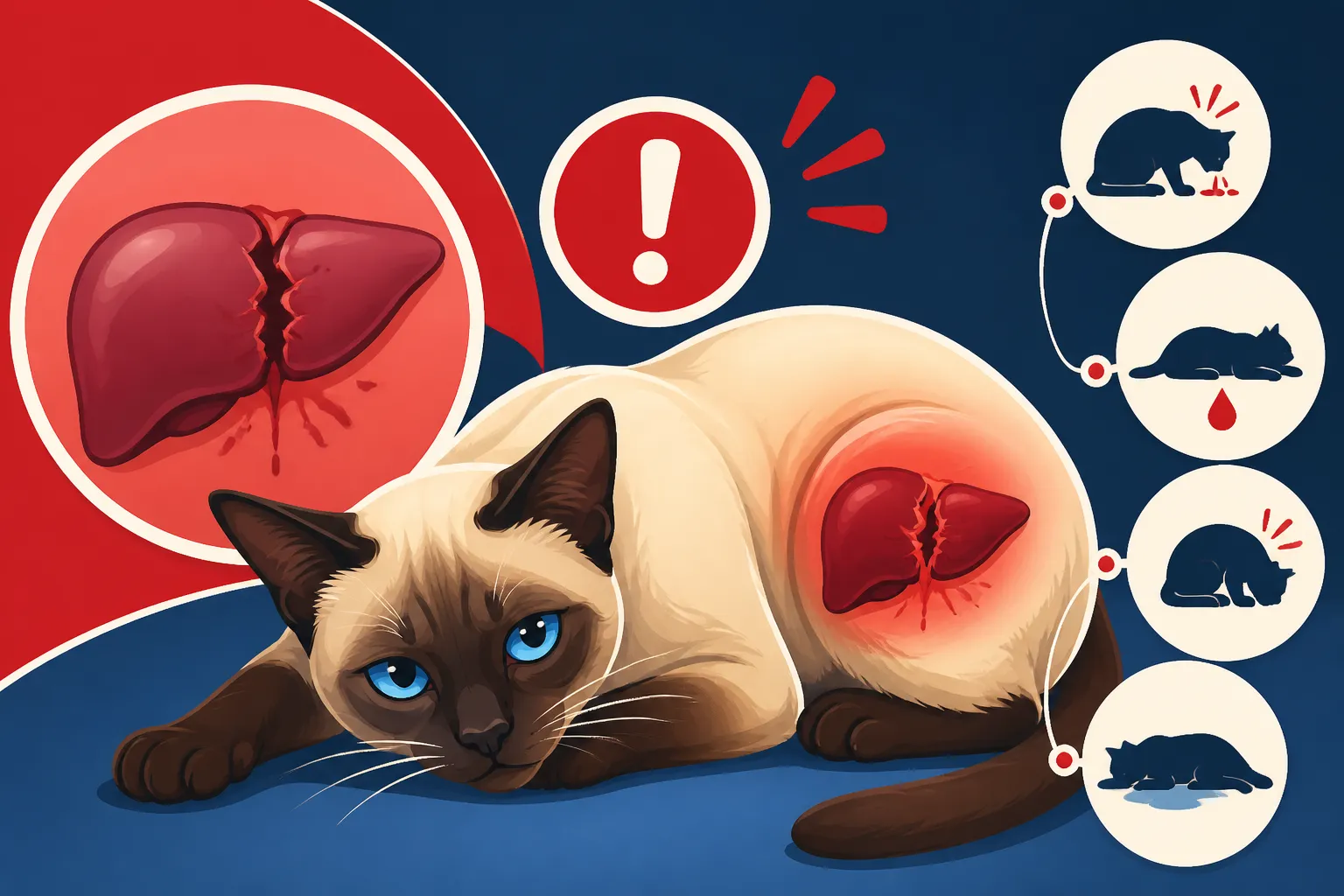 Signs a Siamese Cat's Liver Has Ruptured