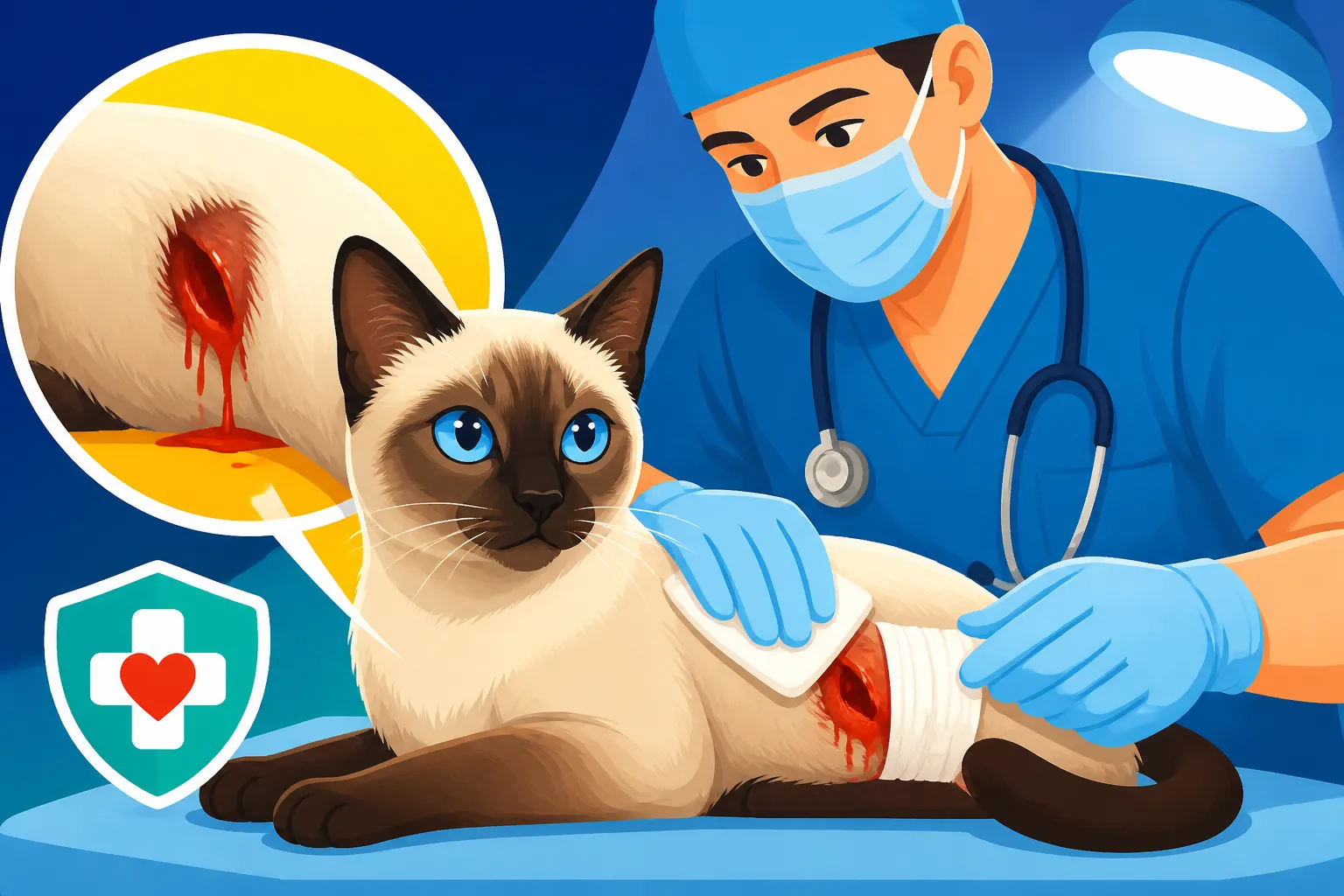 How a Vet Stabilizes a Bleeding Siamese Cat