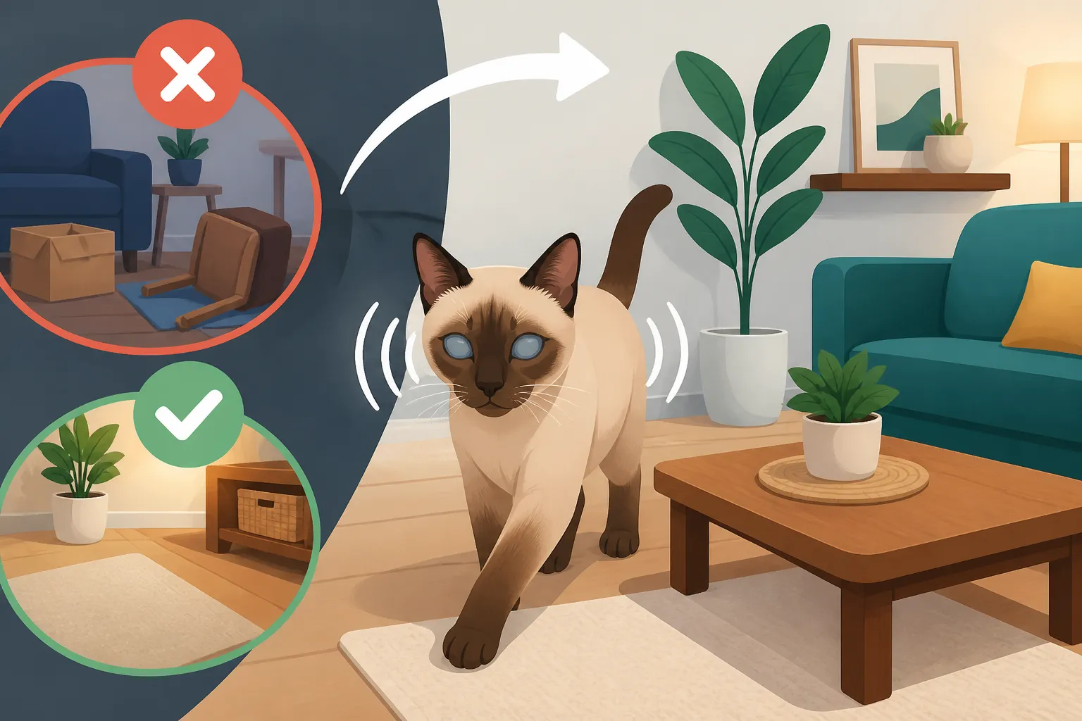 How to Rearrange a Home for a Blind Siamese Cat