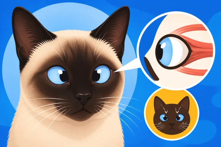 Why a Siamese Cat's Eyes Turn Inward