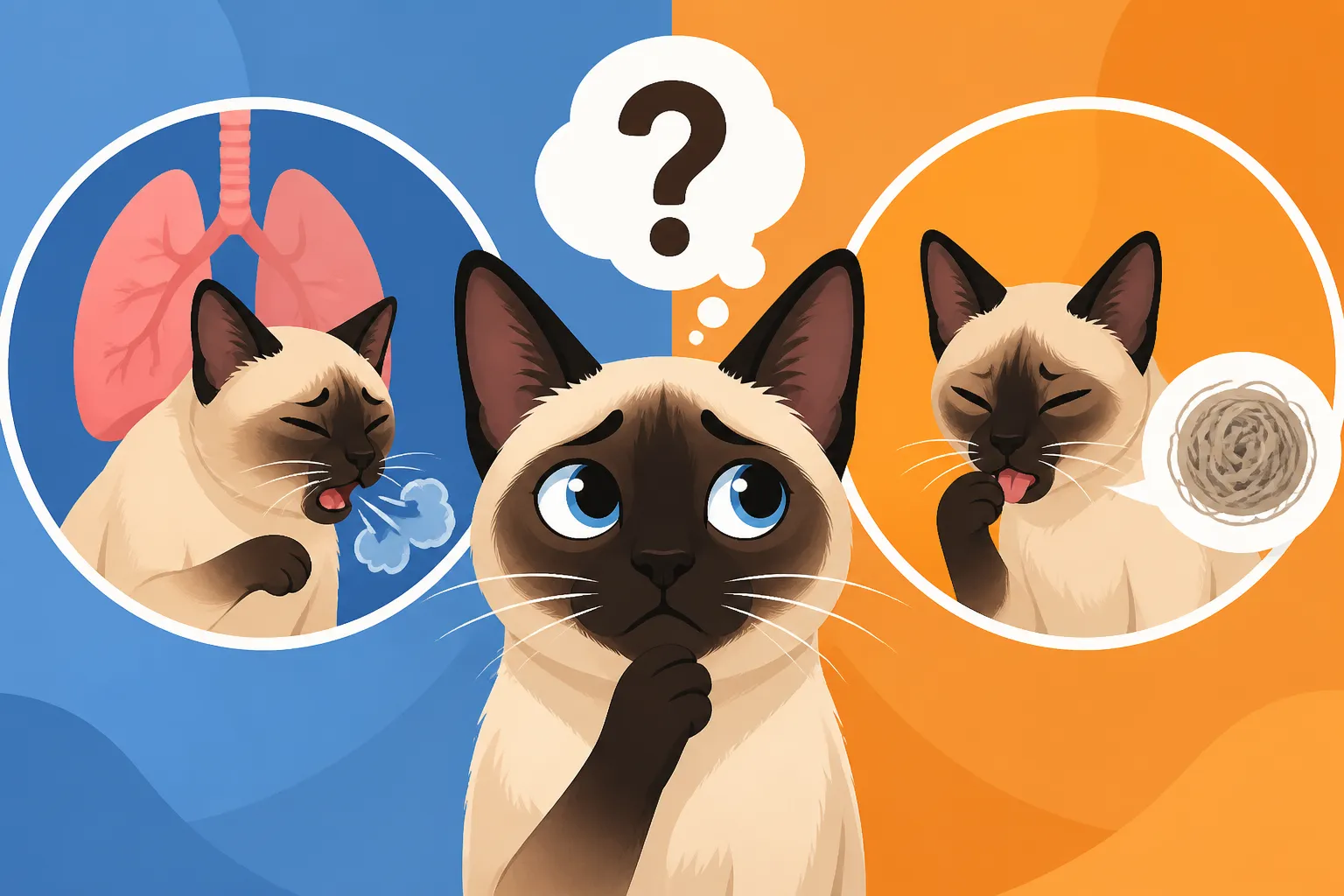 Whether a Siamese Cat's Cough Is Asthma or a Hairball