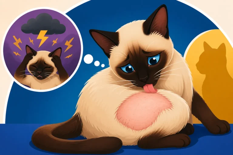 Why a Stressed Siamese Cat Licks Itself Bald