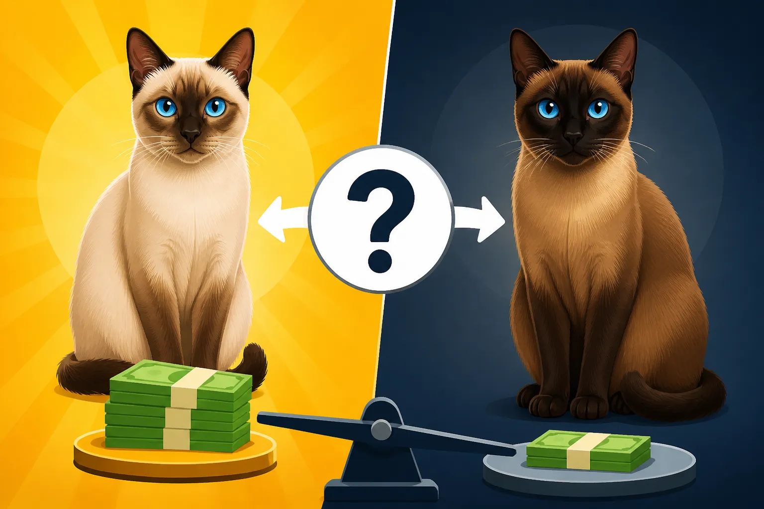 Whether a Darker Siamese Cat Sells for Less