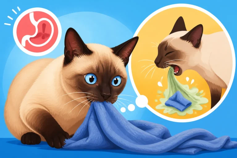 Why a Siamese Cat Vomits After Eating Fabric
