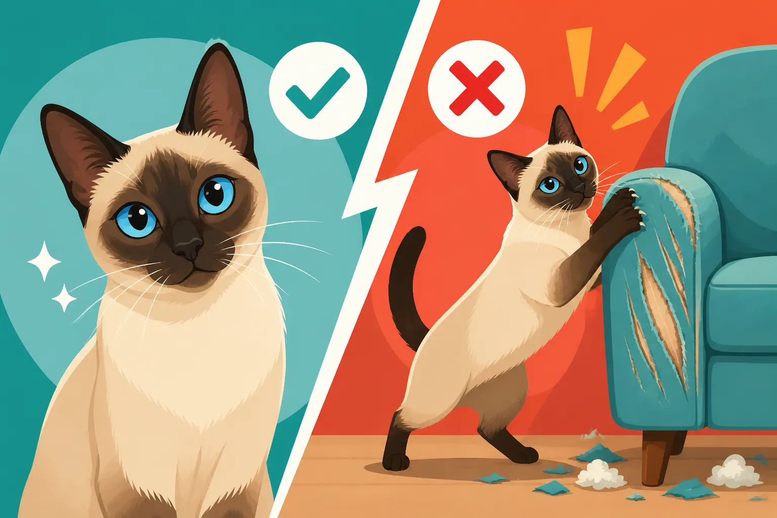 Whether a Siamese Cat Wrecks Furniture