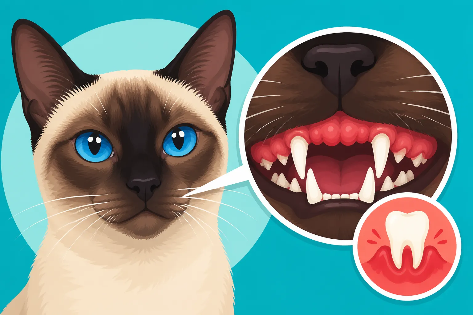Gingivitis in a Siamese Cat