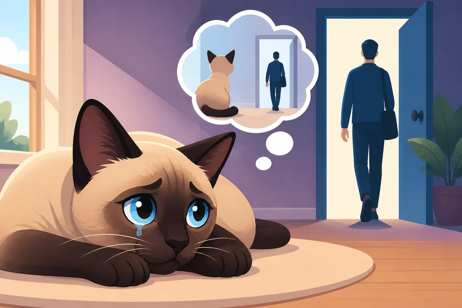 What Separation Anxiety Looks Like in a Siamese Cat