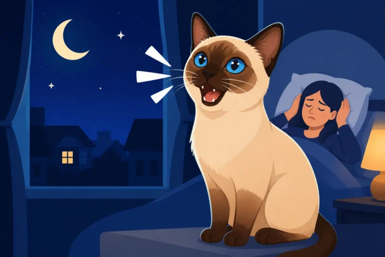 How Often a Siamese Cat Meows at Night