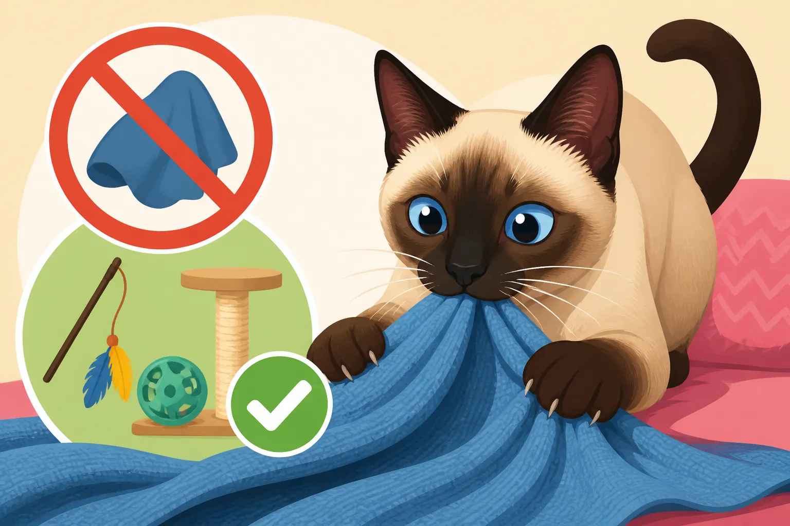 How to Stop a Siamese Cat Eating Fabric