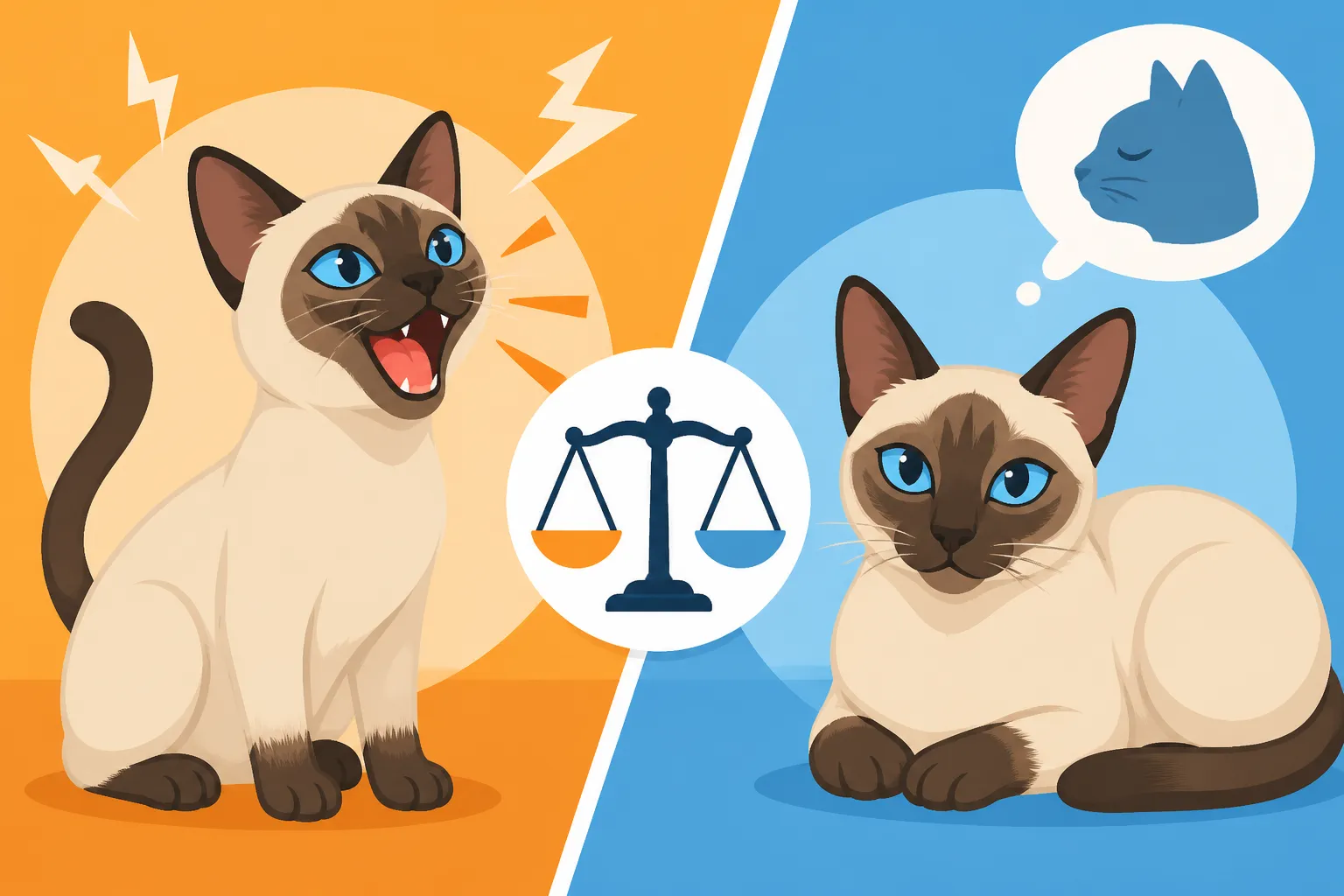 Whether an Applehead Siamese Cat Is Quieter