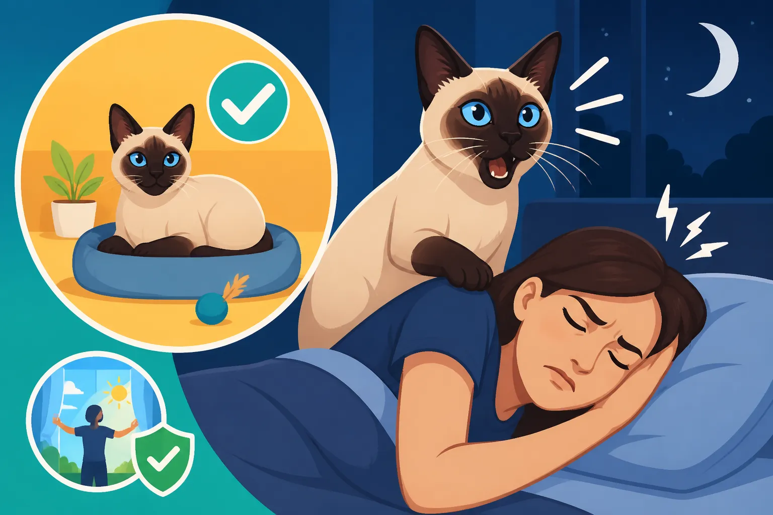 How to Stop a Siamese Cat Waking You