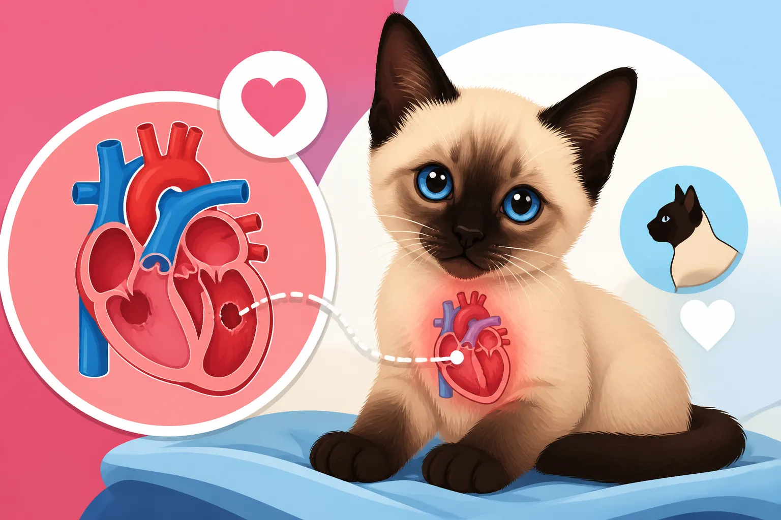 Congenital Heart Defects in a Siamese Cat Kitten
