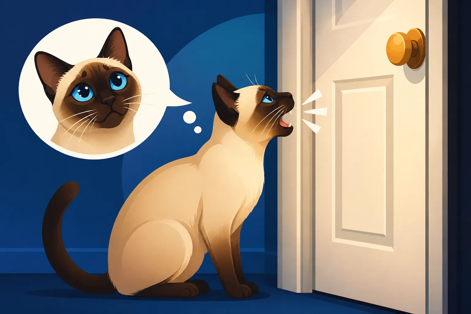 Why a Siamese Cat Meows at a Closed Door