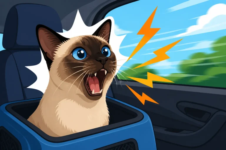 Why a Siamese Cat Yowls in the Car