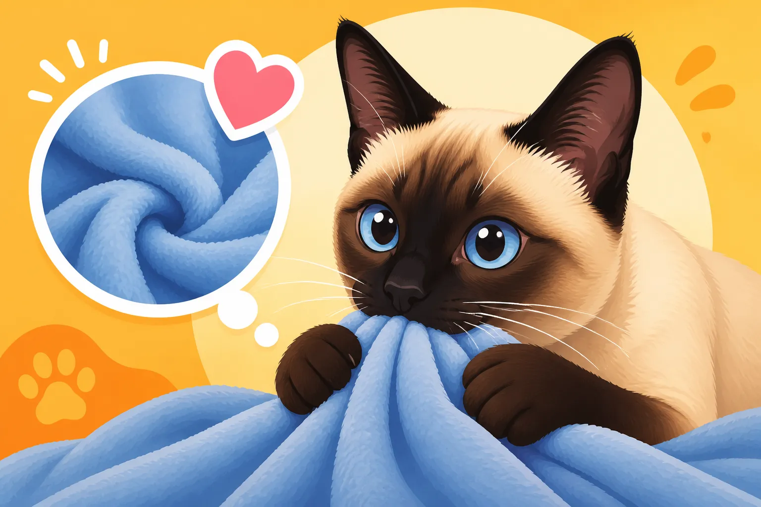 Why a Siamese Cat Sucks Blankets