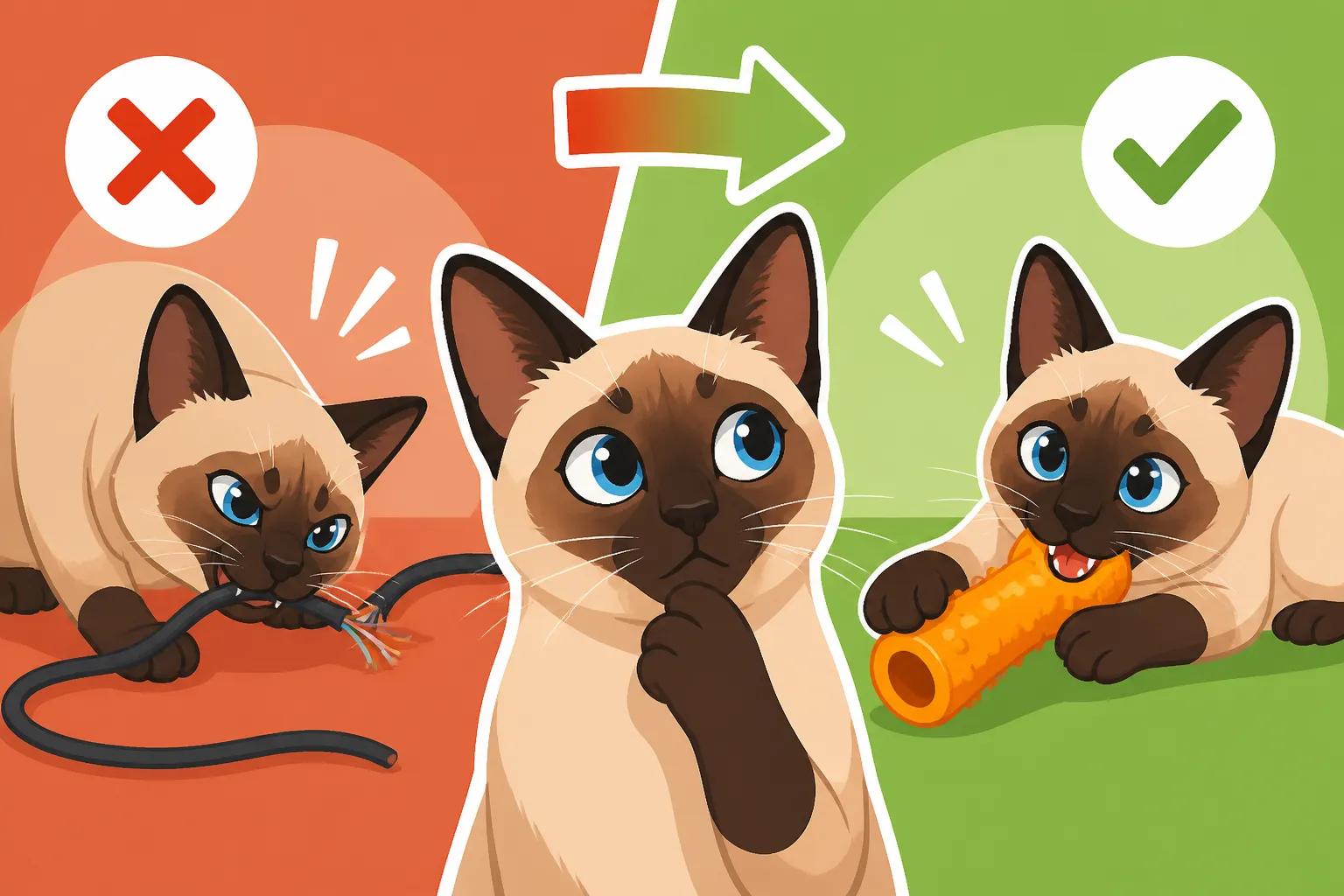 Whether a Chew Toy Redirects a Siamese Cat