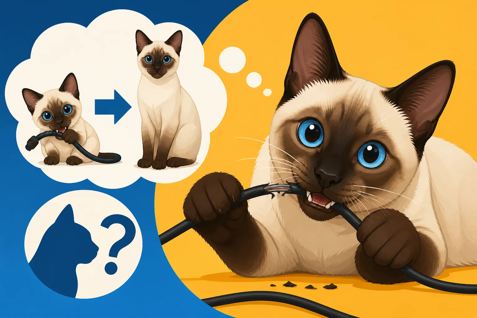 Whether a Siamese Cat Grows Out of Chewing
