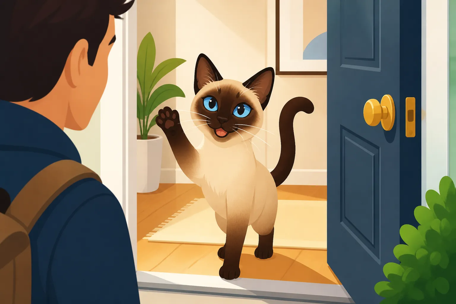 Why a Siamese Cat Greets You at the Door