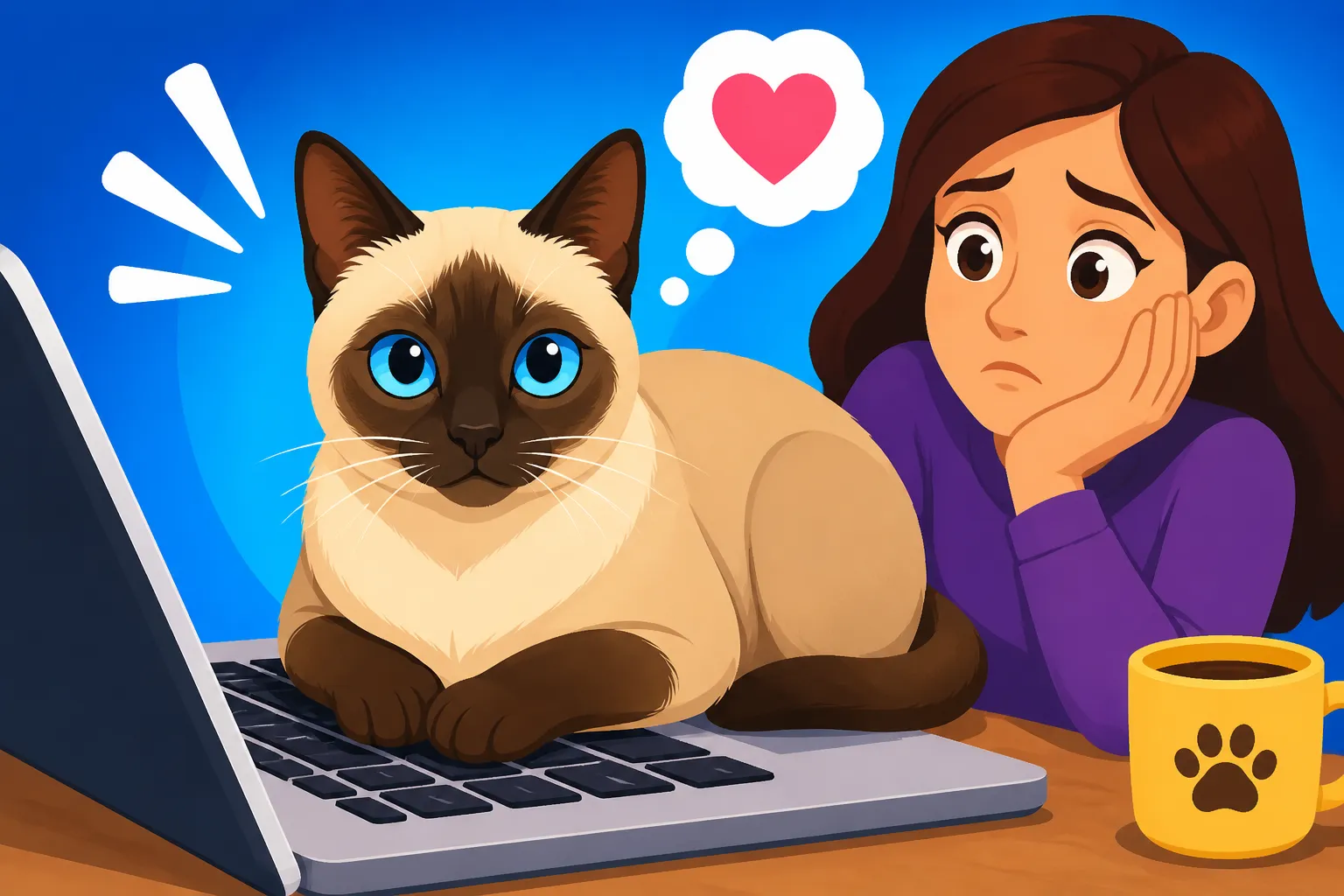 Why a Siamese Cat Sits on Your Keyboard