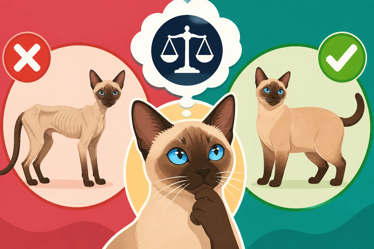 Whether a Thin Siamese Cat Is Underweight