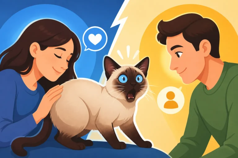 How a Siamese Cat Reacts to a New Partner