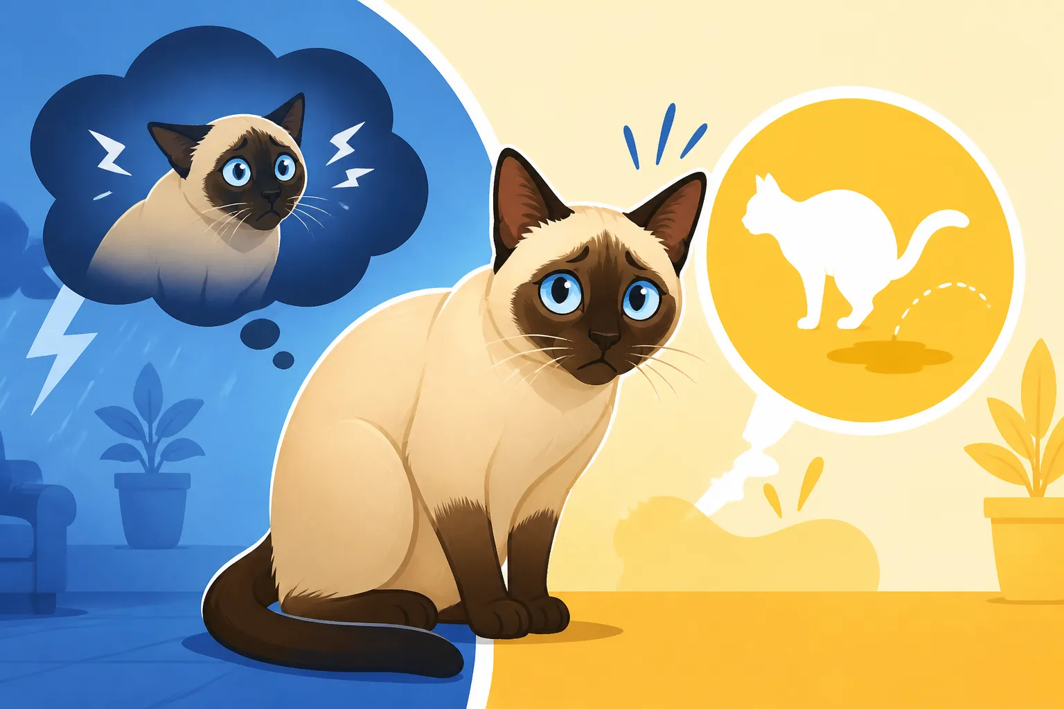 Whether a Siamese Cat Urinates When Stressed