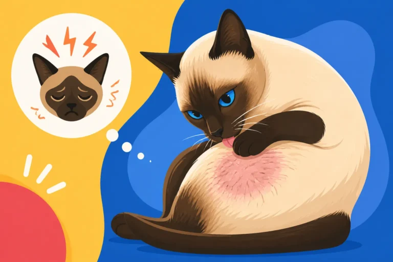 Whether a Siamese Cat Overgrooms From Stress
