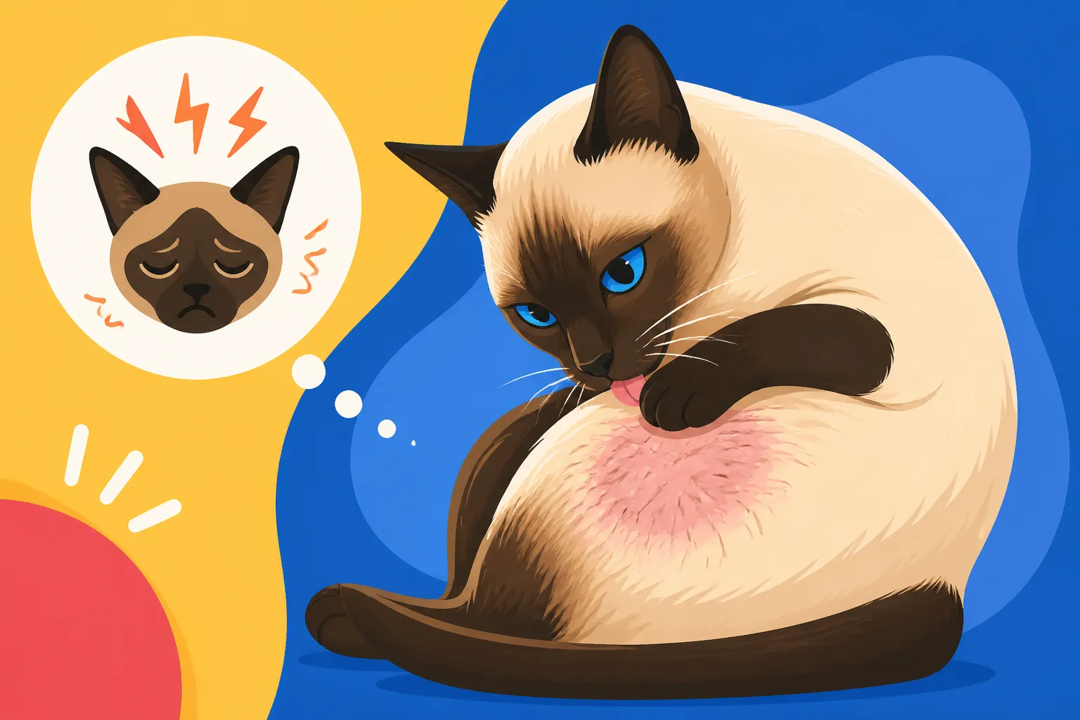 Whether a Siamese Cat Overgrooms From Stress