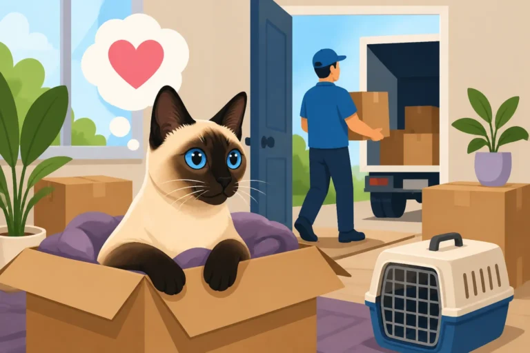 How a Siamese Cat Handles a House Move