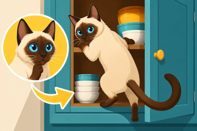 How a Siamese Cat Gets Into Cupboards
