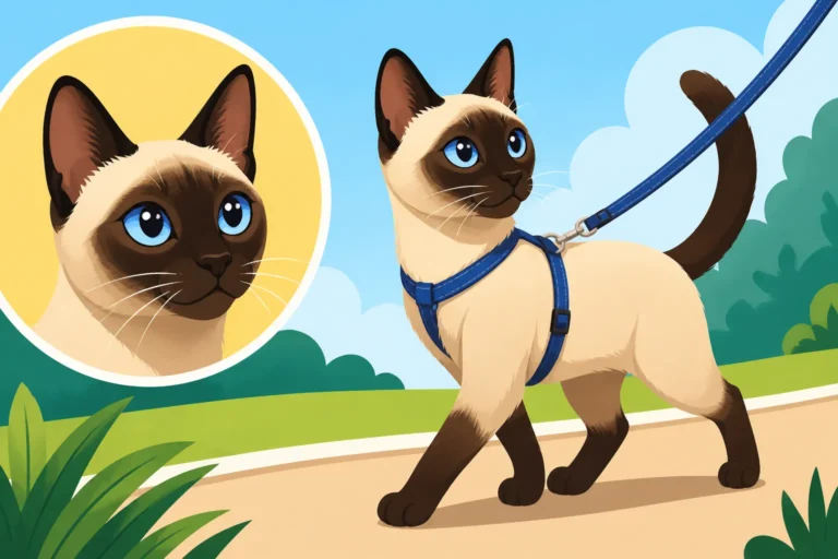 How Well a Siamese Cat Walks on a Leash