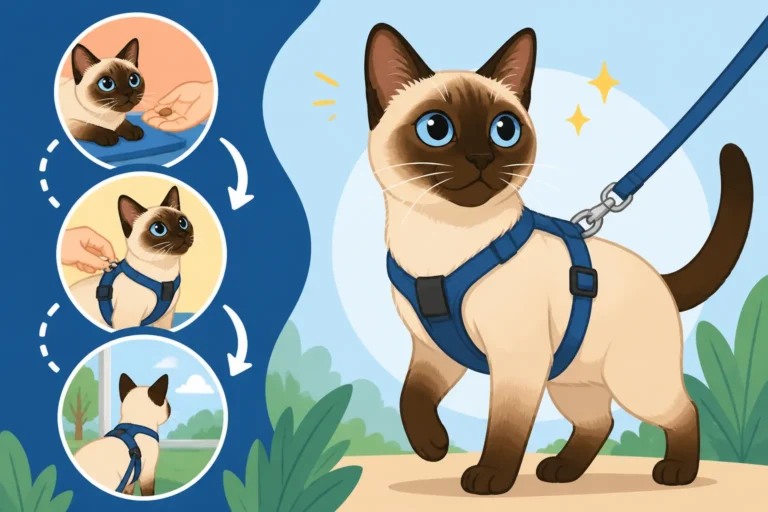 How to Get a Siamese Cat Used to a Harness
