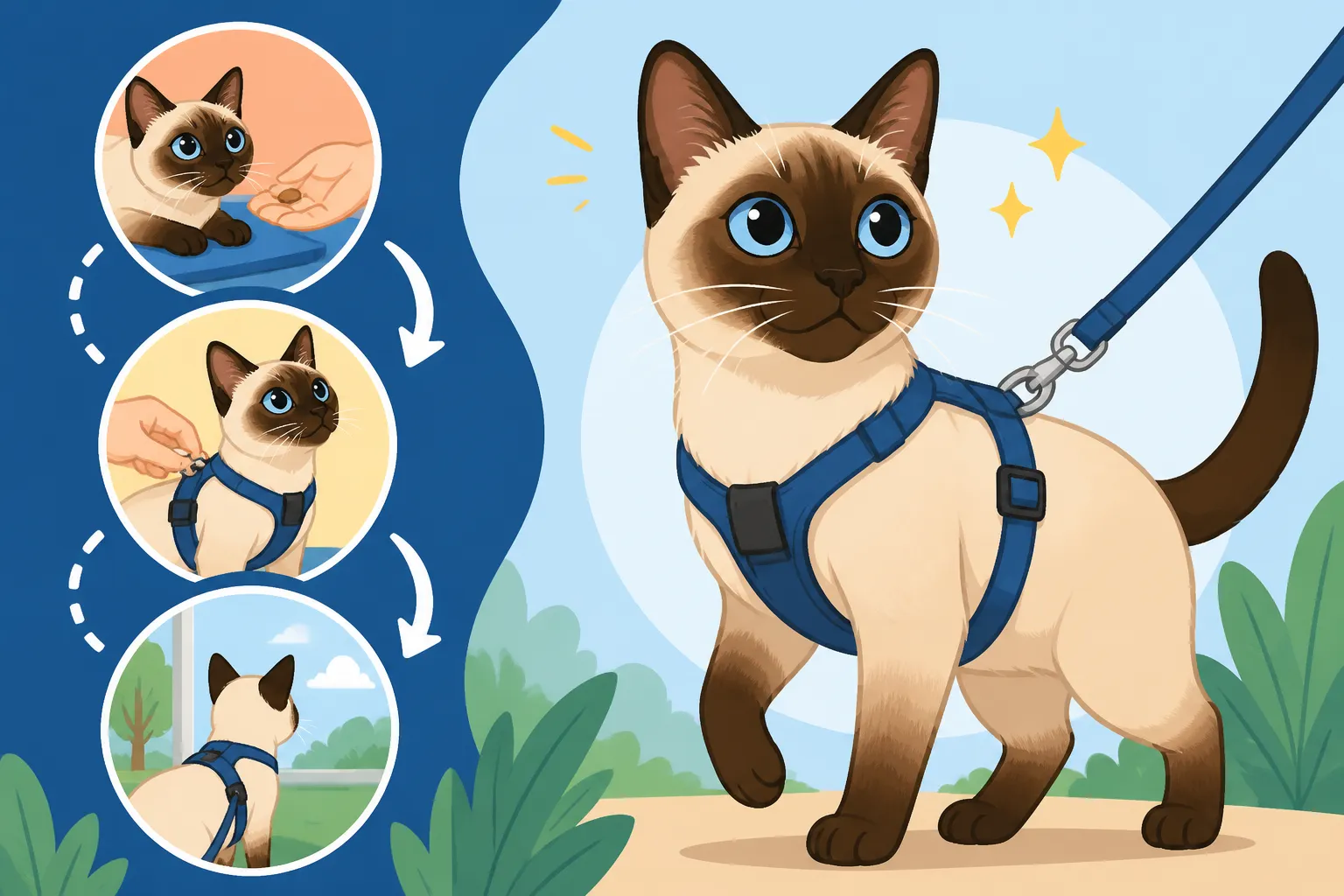 How to Get a Siamese Cat Used to a Harness
