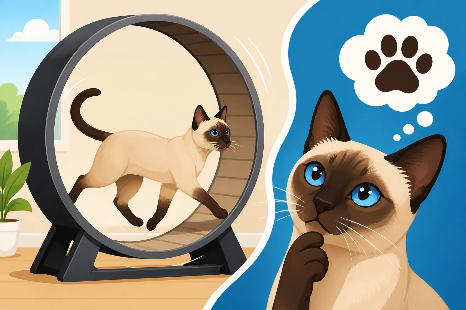Whether a Siamese Cat Uses a Cat Wheel