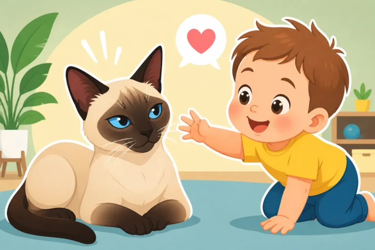 How a Siamese Cat Handles a Toddler