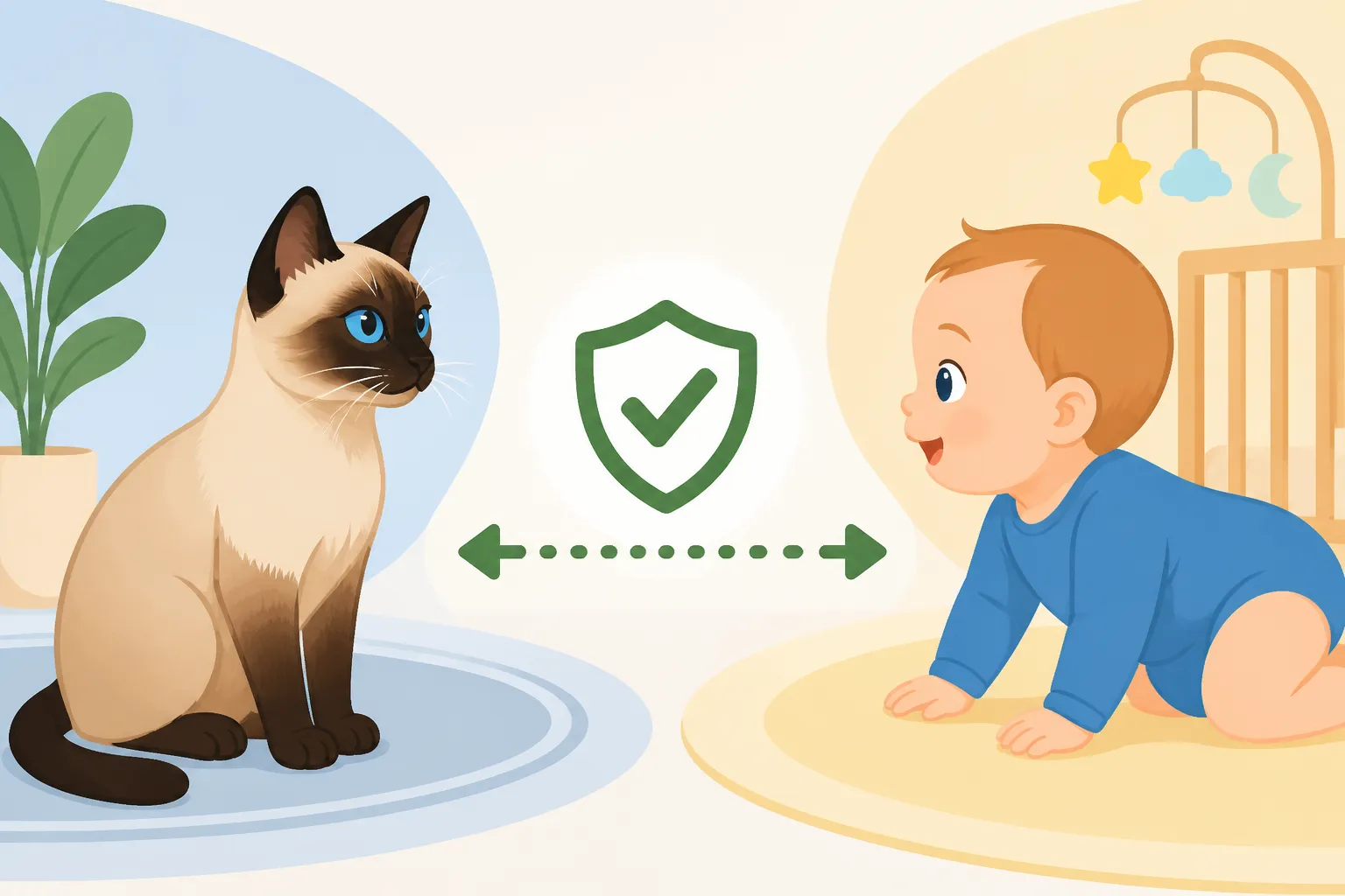 How Far a Siamese Cat Is Safe With a Baby