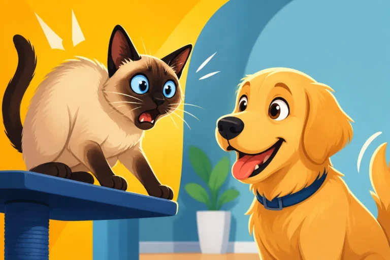 How a Siamese Cat Reacts to a New Dog