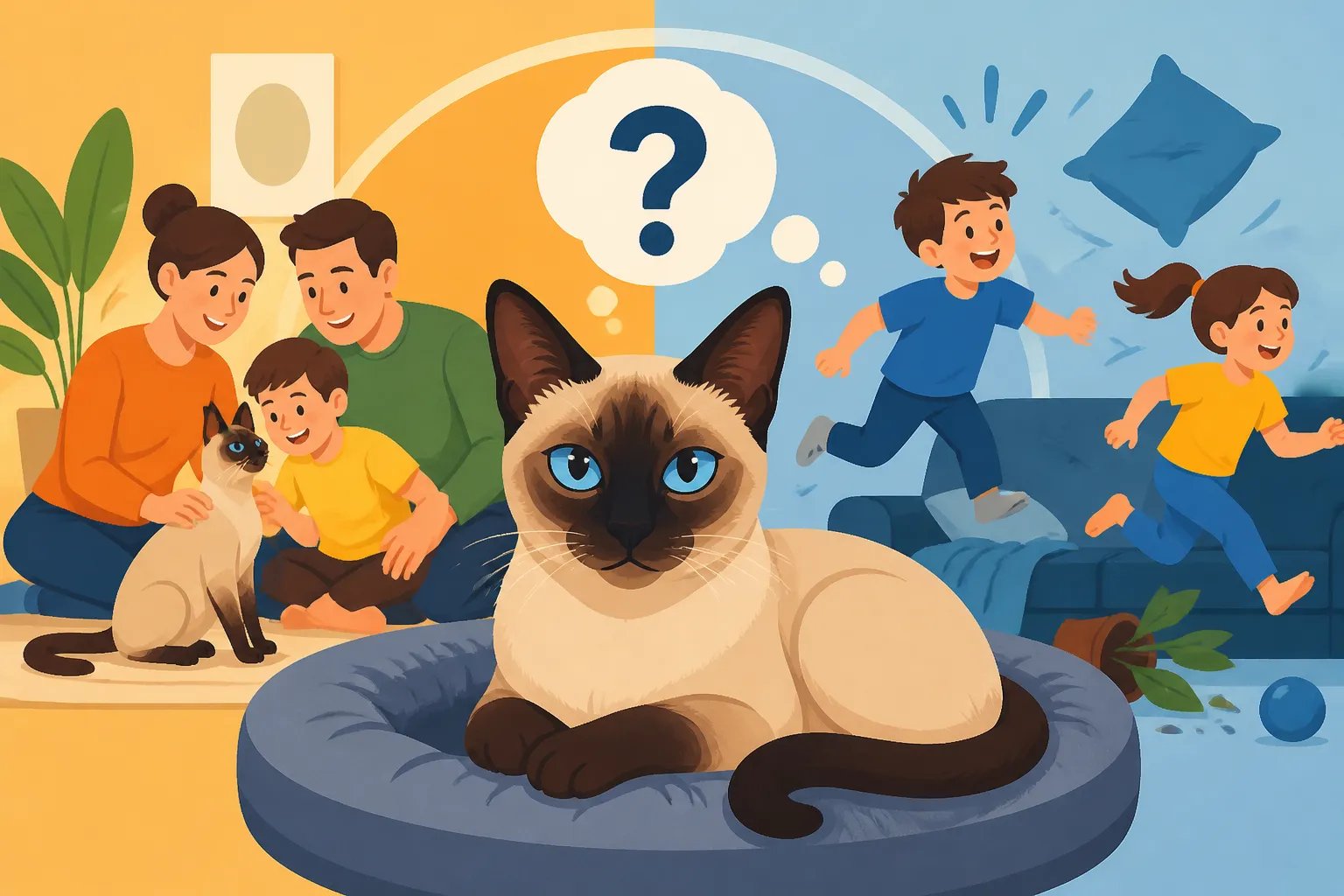 Whether a Siamese Cat Suits a Busy Household