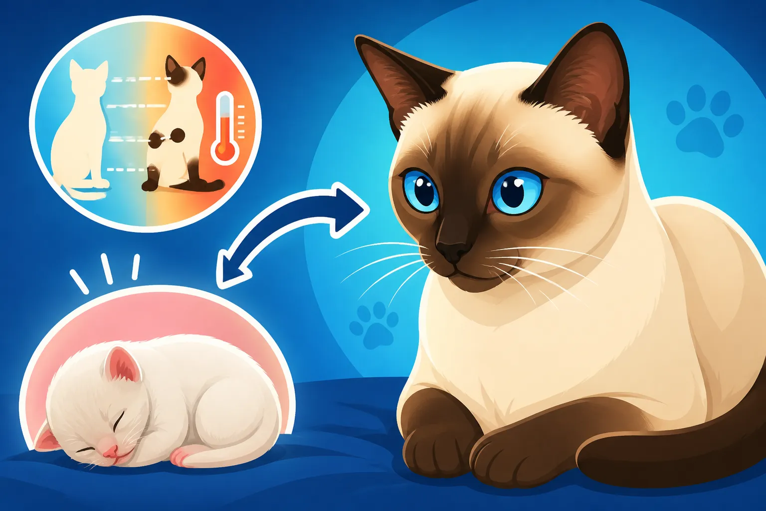 Why a Siamese Cat Kitten Is Born White
