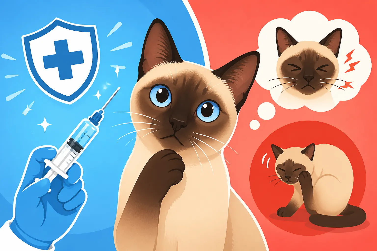 Whether a Siamese Cat Reacts to Vaccines