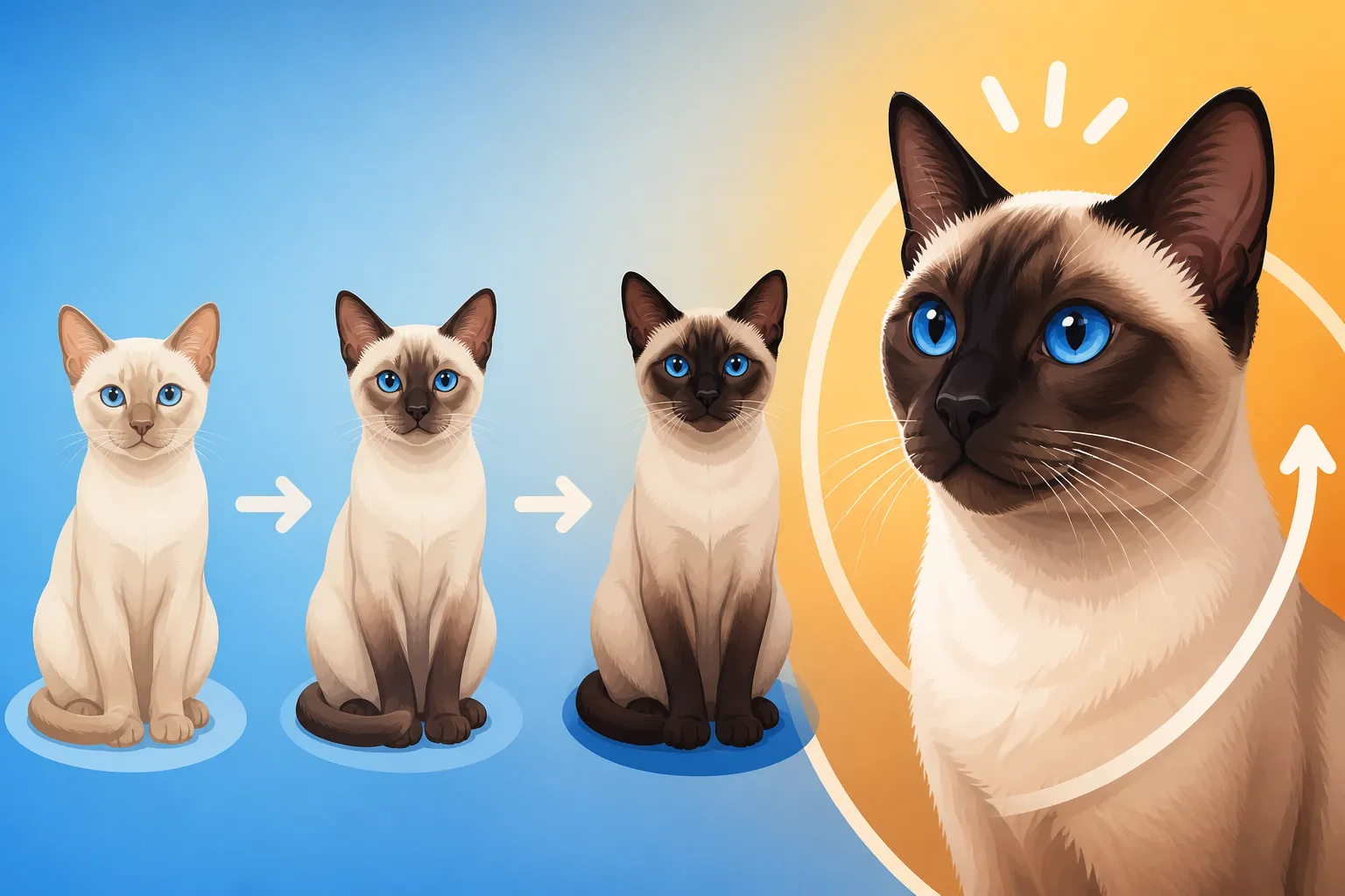How Dark a Siamese Cat Gets With Age