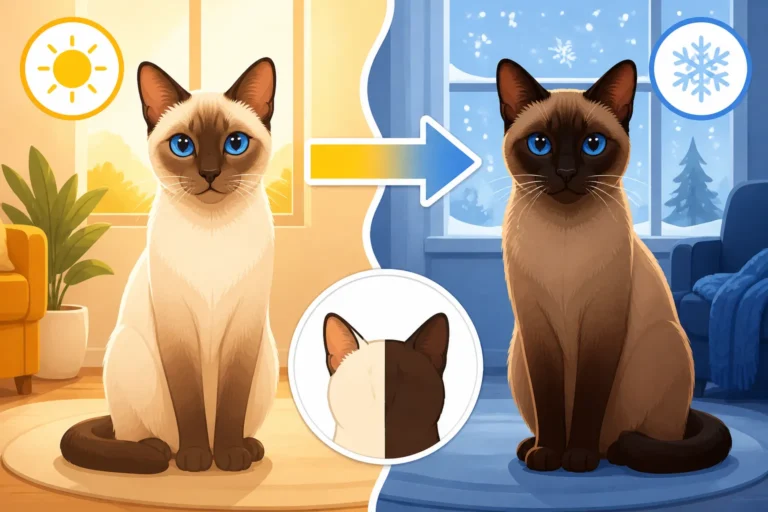 How Much a Siamese Cat Darkens in a Cold House