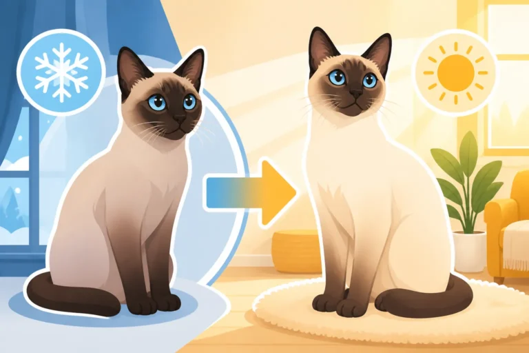 How Much a Siamese Cat Lightens in a Warm House