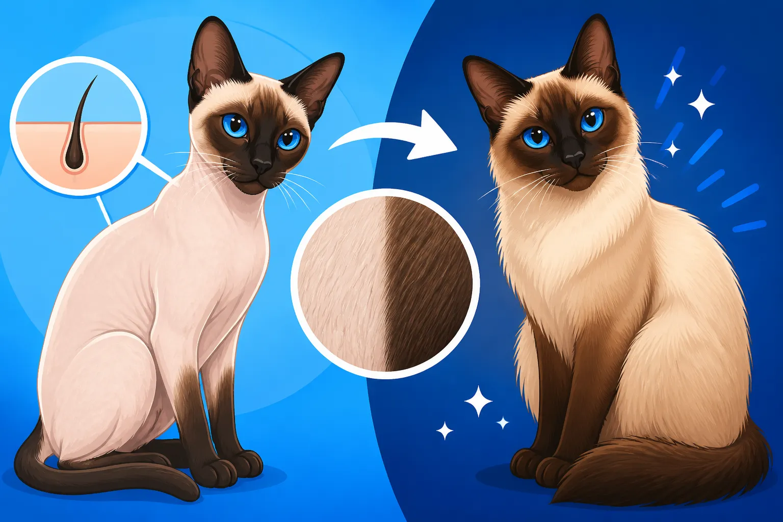 Why a Shaved Siamese Cat Grows Dark Fur