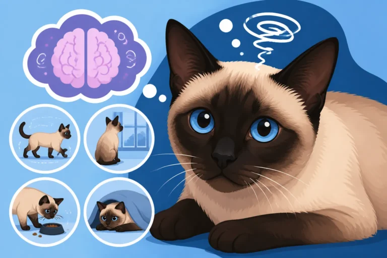 Signs of Dementia in an Old Siamese Cat