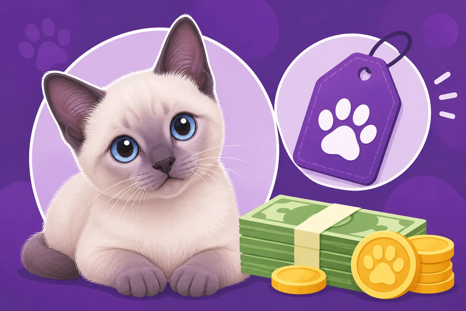 What a Lilac Point Siamese Cat Kitten Costs