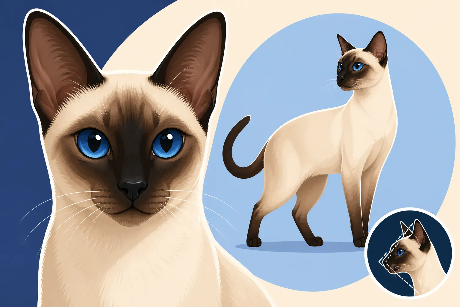 What a Modern Wedge Siamese Cat Looks Like